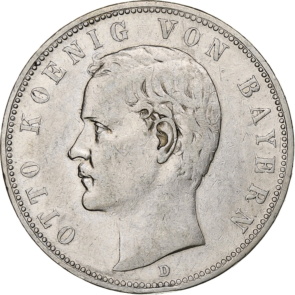 Germania, Kingdom of Bavaria, Otto, 5 Mark, 1902, Munich, Argento, BB, KM:915