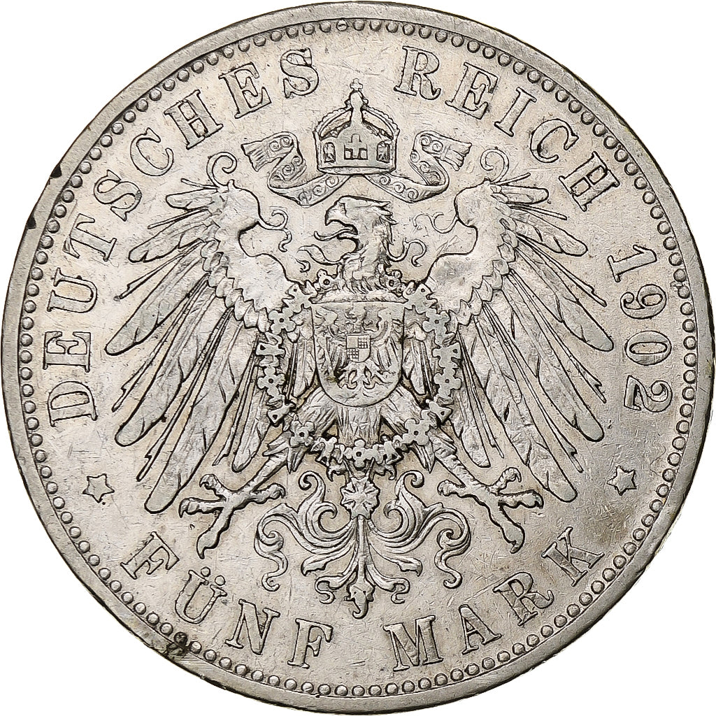 Germania, Kingdom of Bavaria, Otto, 5 Mark, 1902, Munich, Argento, BB, KM:915