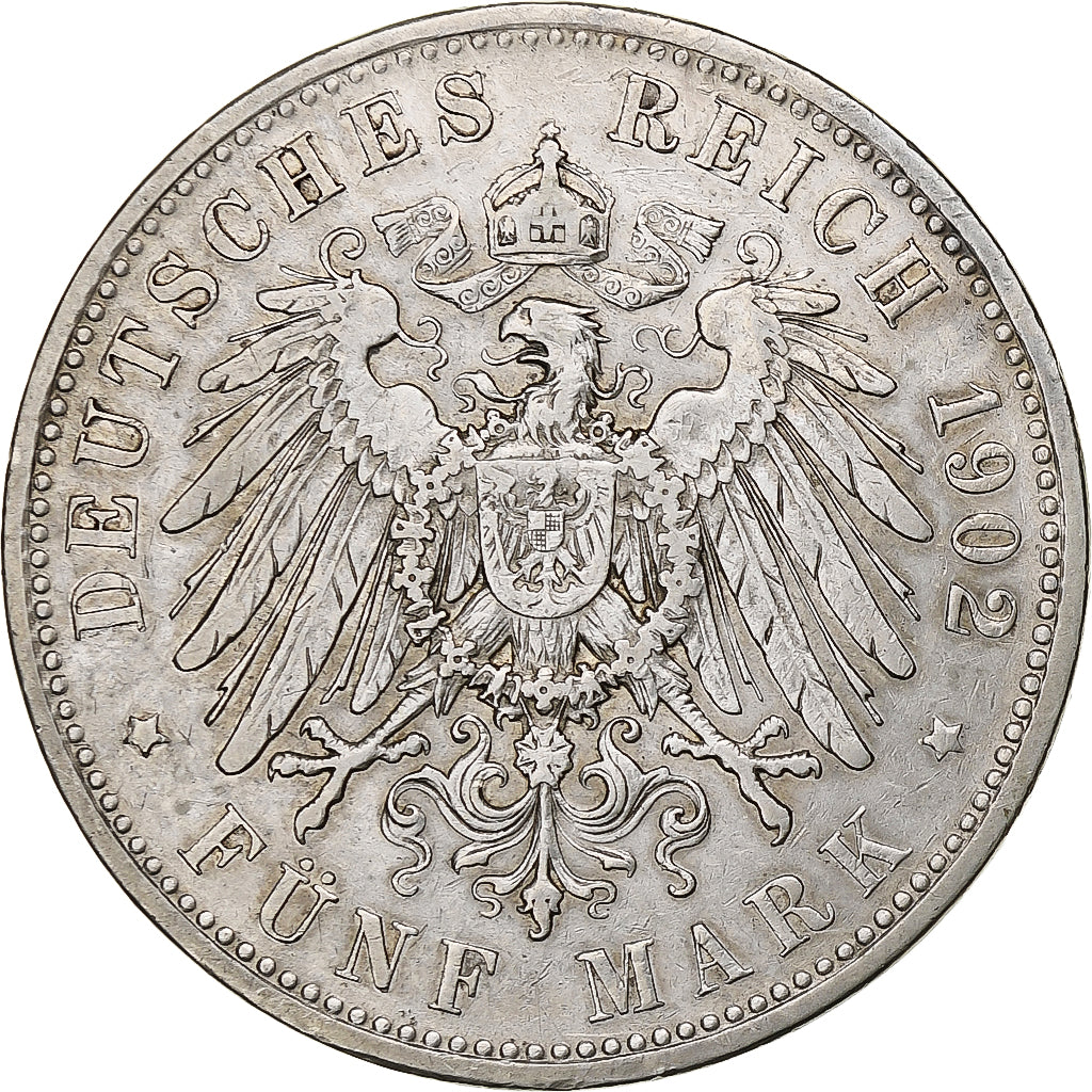 Duitsland, Kingdom of Bavaria, Otto, 5 Mark, 1902, Munich, Zilver, ZF, KM:915