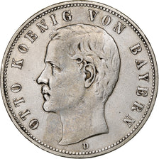 Germania, Kingdom of Bavaria, Otto, 5 Mark, 1907, Munich, Argento, BB, KM:915