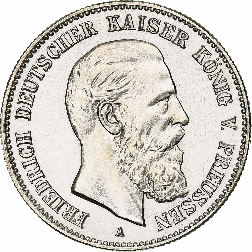 Kingdom of Prussia, Friedrich III, 2 Mark, 1888, Berlin, Silver, AU(55-58)
