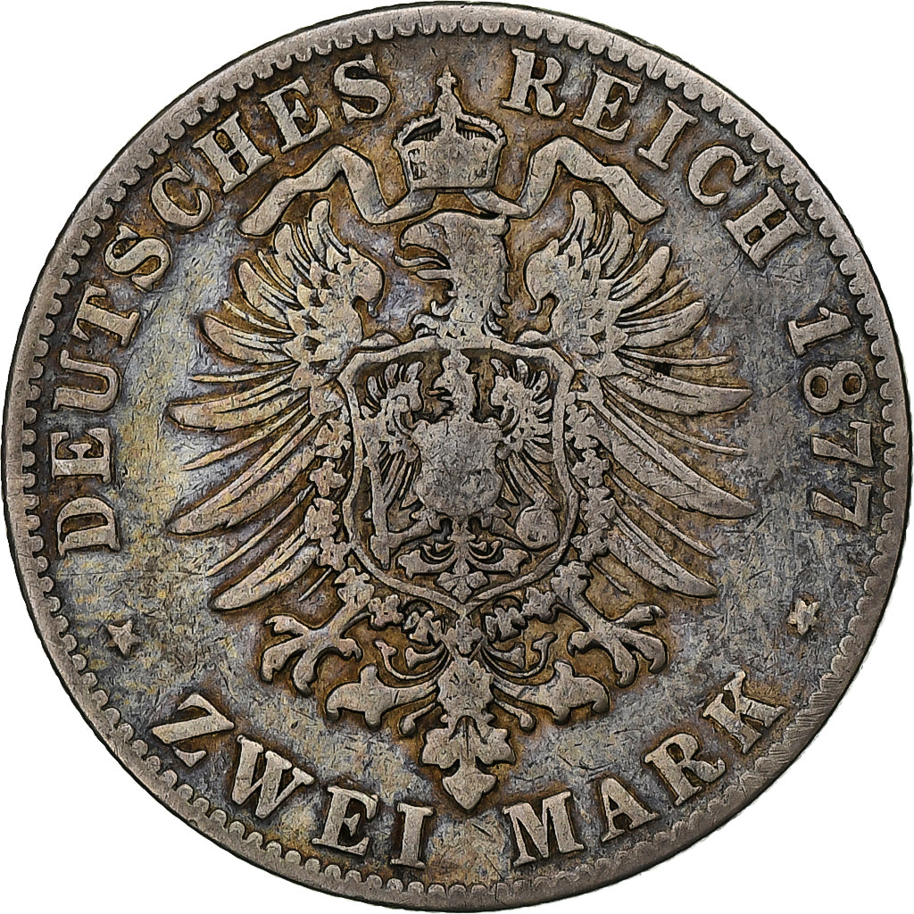 Germany, Grand-duchy of Baden, Friedrich I, 2 Mark, 1877, Karlsruhe, Silver