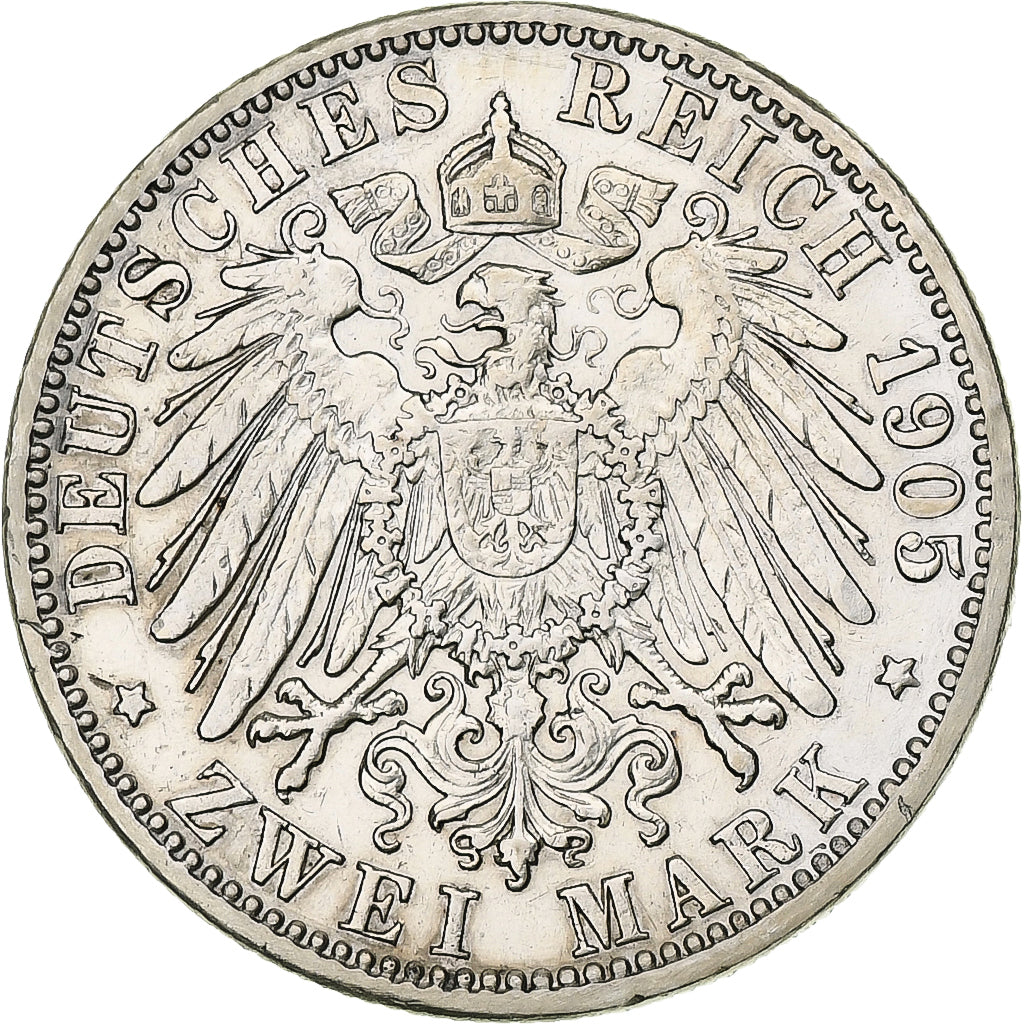 Germany, Grand-duchy of Baden, Friedrich I, 2 Mark, 1905, Karlsruhe, Silver