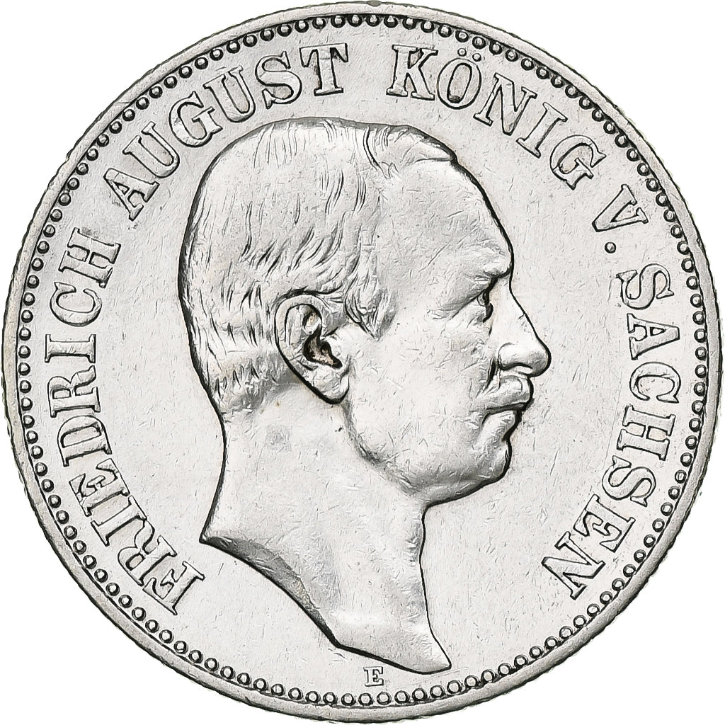 Alemanha, Kingdom of Saxony, Friedrich August III, 2 Mark, 1907, Muldenhütten