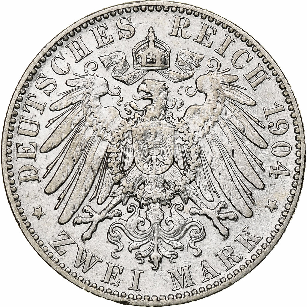 Germany, Kingdom of Saxony, Georg, 2 Mark, 1904, Muldenhütten, Silver