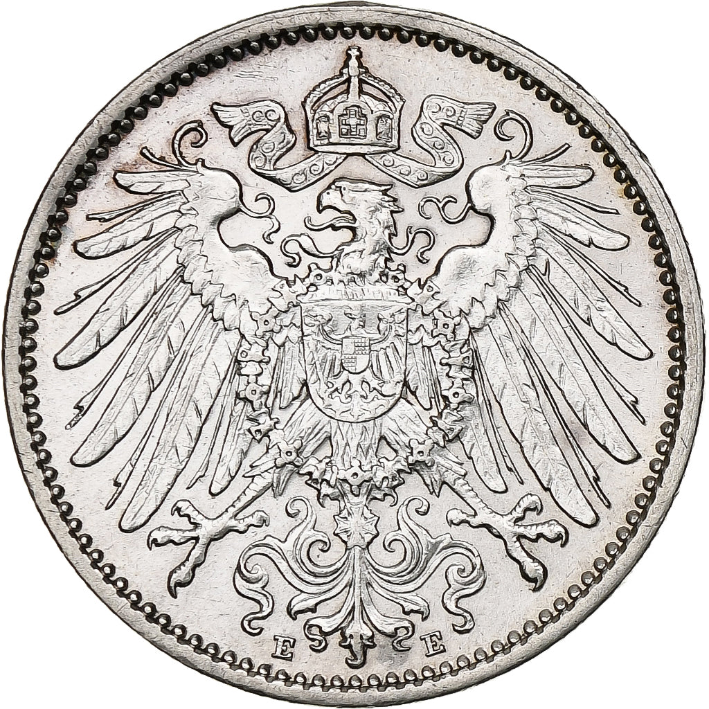 Germany, Wilhelm II, Mark, 1909, Muldenhütten, Silver, AU(55-58), KM:14