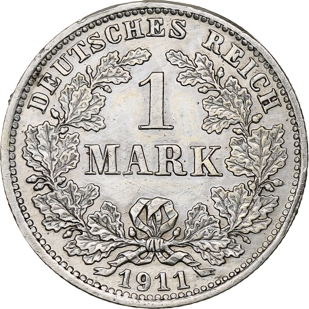 Duitsland, Wilhelm II, Mark, 1911, Munich, Zilver, PR, KM:14