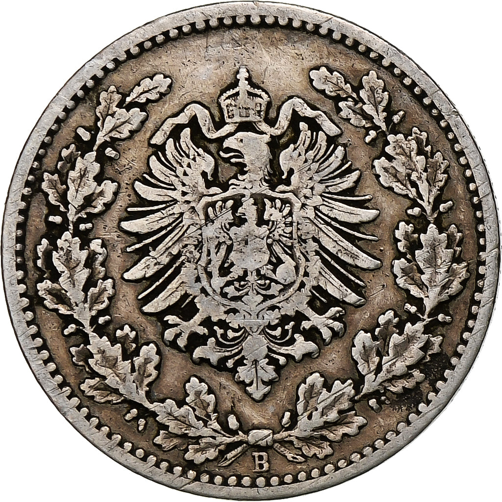 Germany, Wilhelm II, 50 Pfennig, 1877, Hannover, Silver, VF(30-35), KM:8