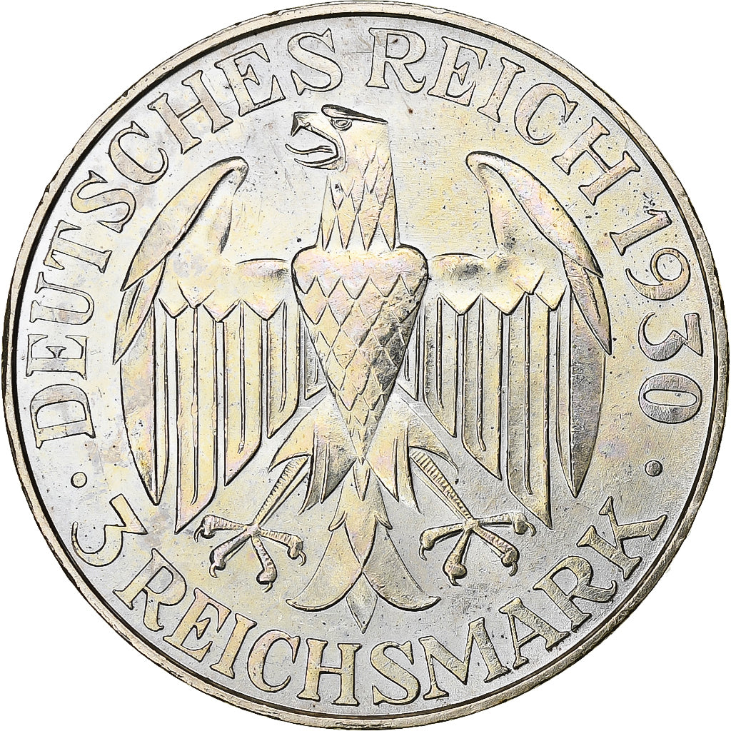 GERMANIA, REPUBBLICA DI WEIMAR, 3 Mark, Graf Zeppelin, 1930, Hamburg, Argento
