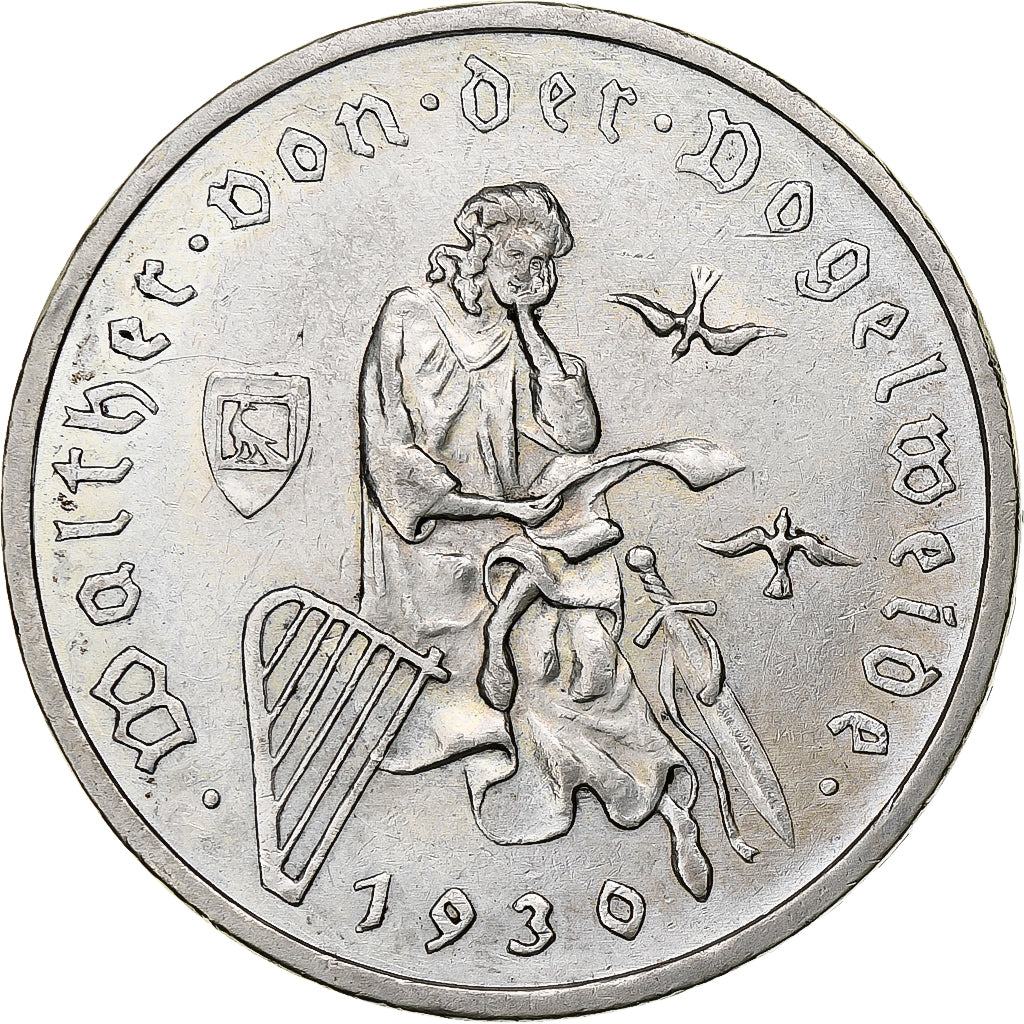 Germany, Weimar Republic, 3 Mark, Walther von der Vogelweide, 1930, Berlin