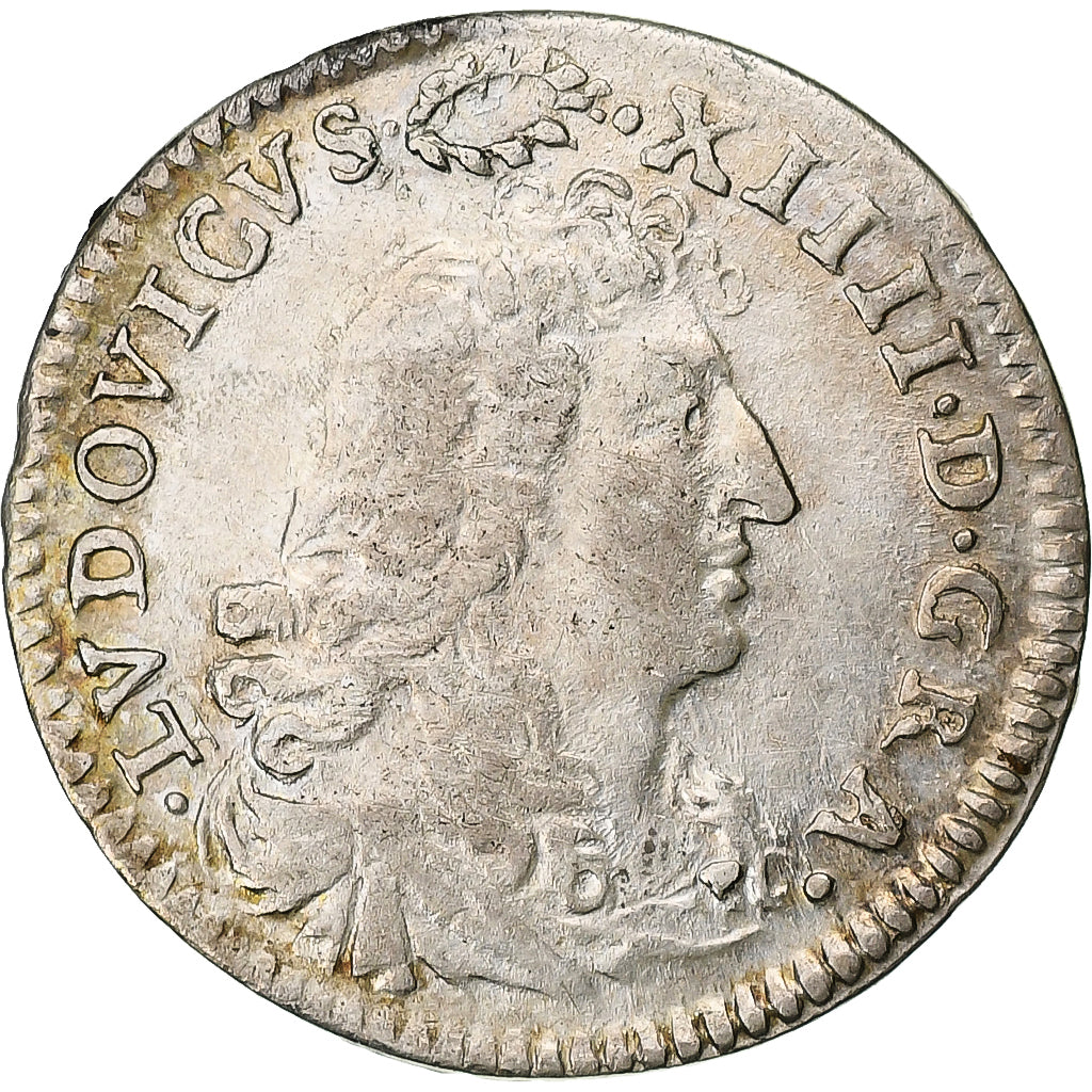 France, Louis XIV, 4 Sols des Traitants, 1675, Paris, Silver, EF(40-45)