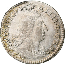 France, Louis XIV, 4 Sols des Traitants, 1675, Paris, Silver, EF(40-45)