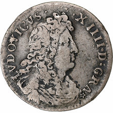 France, Louis XIV, 4 Sols des Traitants, 1676, Paris, Silver, VF(30-35)