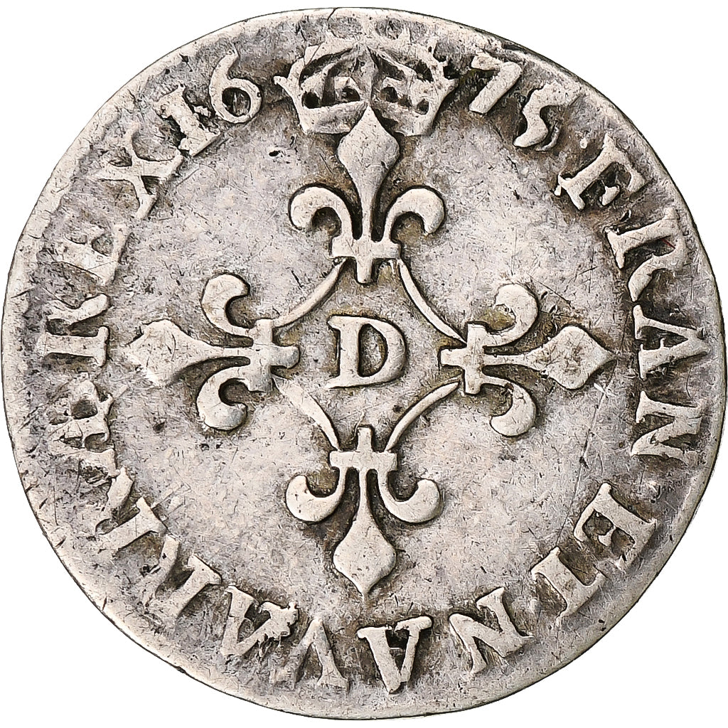 França, Louis XIV, 4 Sols des Traitants, 1675, Vimy, Prata, EF(40-45)
