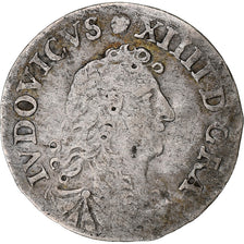 France, Louis XIV, 4 Sols des Traitants, 1676, Vimy, Silver, VF(30-35)
