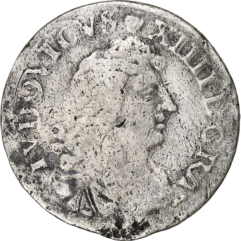 France, Louis XIV, 4 Sols des Traitants, 1677, Vimy, Silver, VF(20-25)