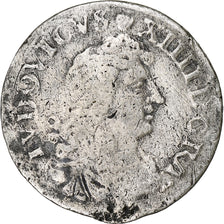 France, Louis XIV, 4 Sols des Traitants, 1677, Vimy, Silver, VF(20-25)