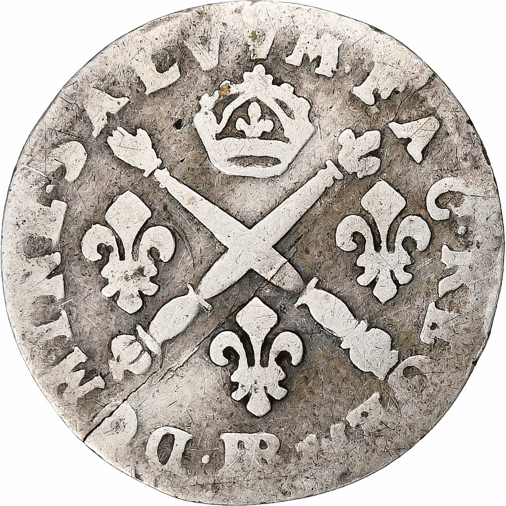 França, Louis XIV, 5 Sols aux insignes, 1704, Strasbourg, réformé, Prata