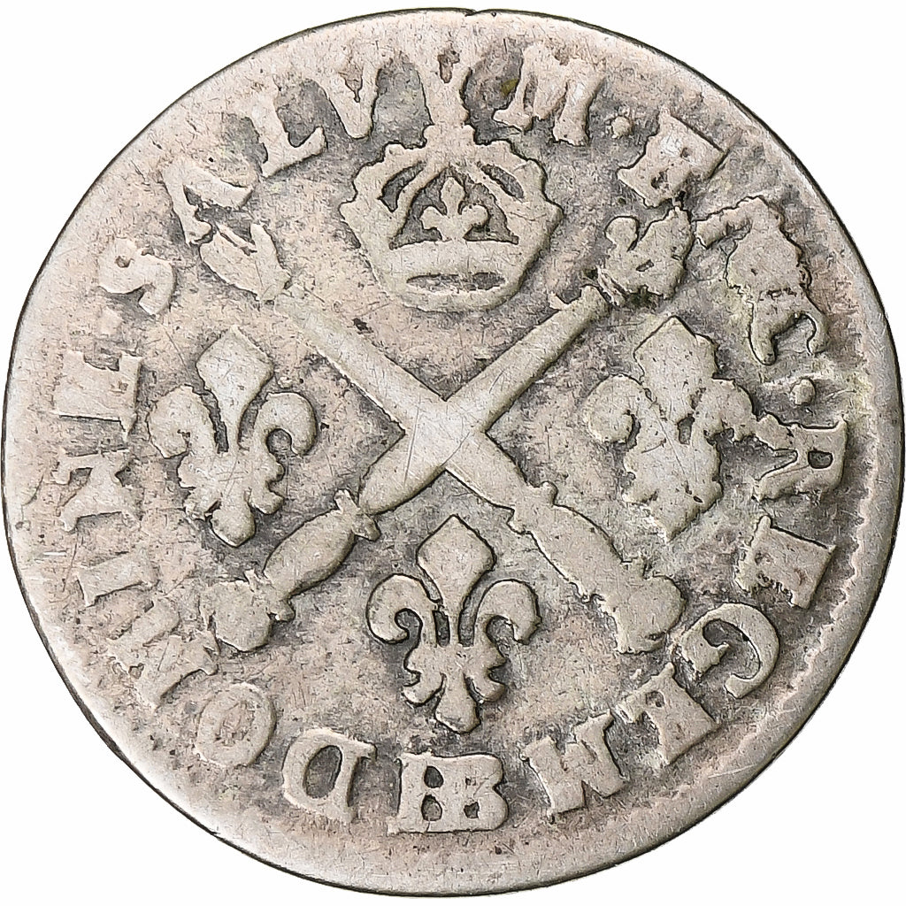 Francia, Louis XIV, 5 Sols aux insignes, 1703, Strasbourg, réformé, Plata