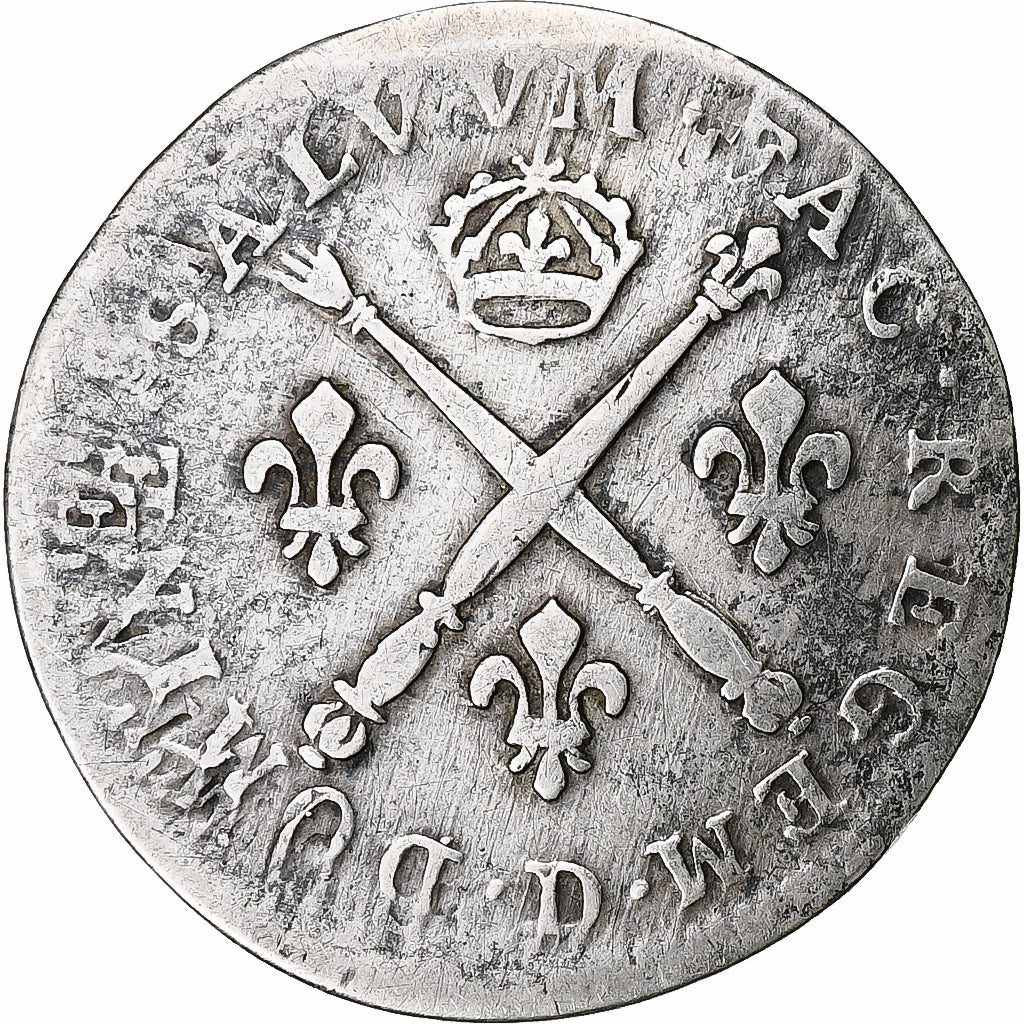 France, Louis XIV, 5 Sols aux insignes, 1702, Lyon, reformed, Silver