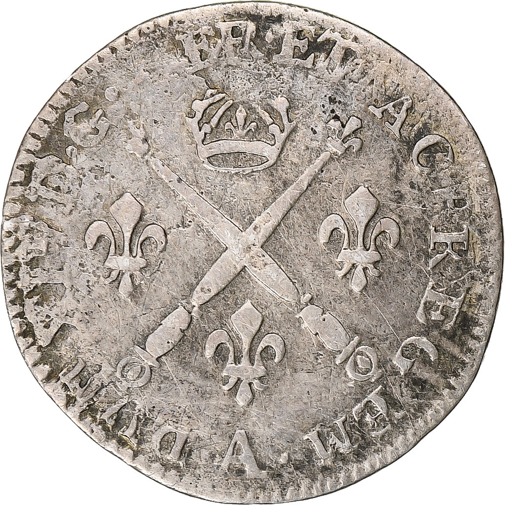França, Louis XIV, 5 Sols aux insignes, 1702-1703, Paris, réformé, Prata