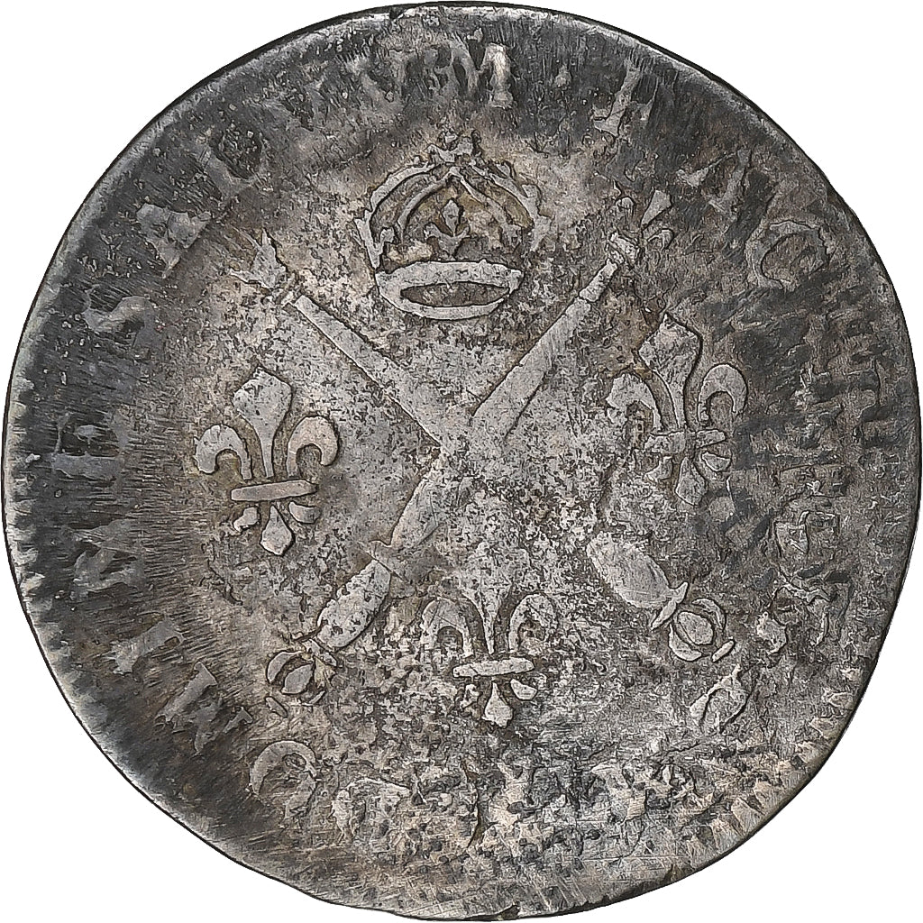 França, Louis XIV, 5 Sols aux insignes, 1702, Paris, réformé, Prata