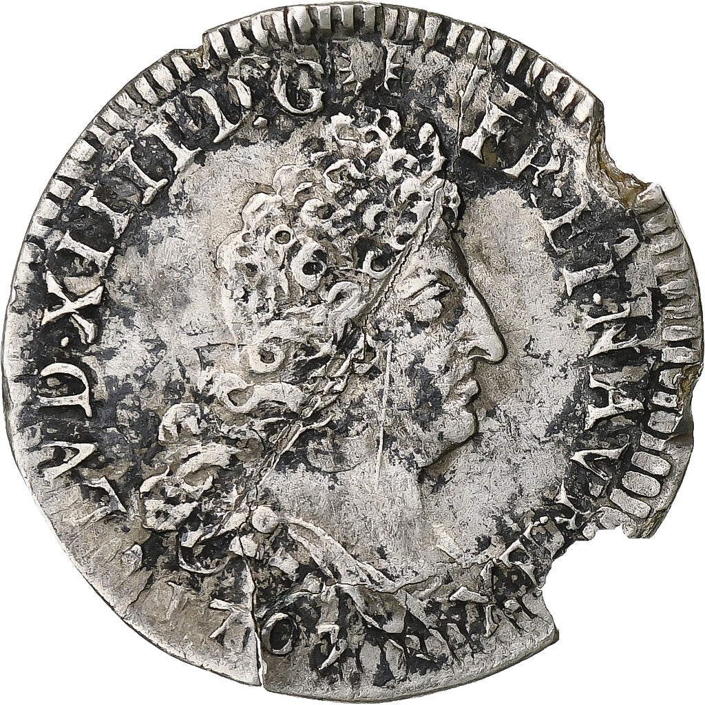 France, Louis XIV, 5 Sols aux insignes, 1703, réformé, Silver, VF(20-25)