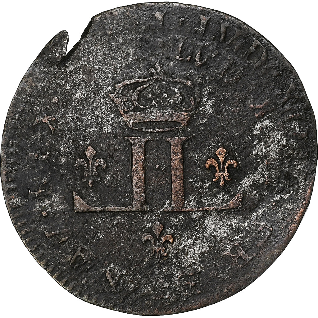 Francja, Louis XIV, XXX Deniers aux 2 L couronnés, 1711, Lyon, Bilon