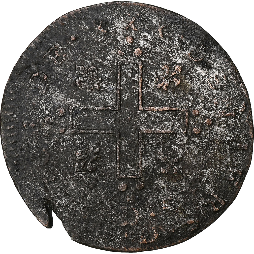 Francja, Louis XIV, XXX Deniers aux 2 L couronnés, 1711, Lyon, Bilon