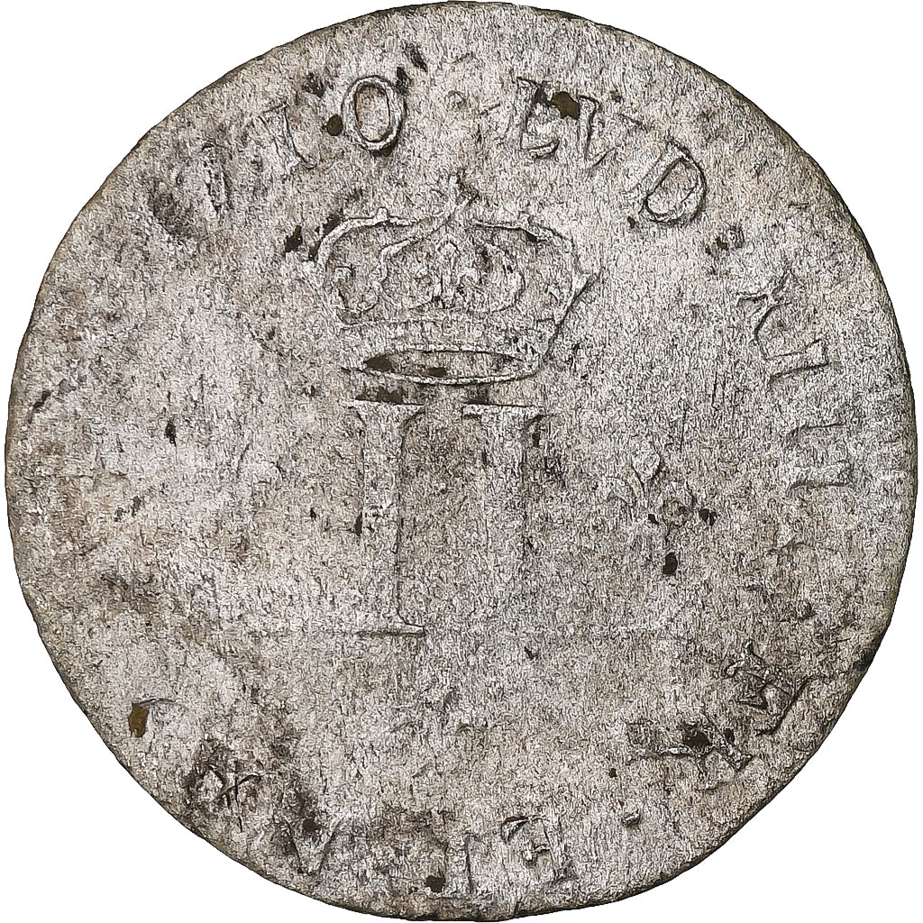 França, Louis XIV, XXX Deniers aux 2 L couronnés, 1710, Lyon, Lingote