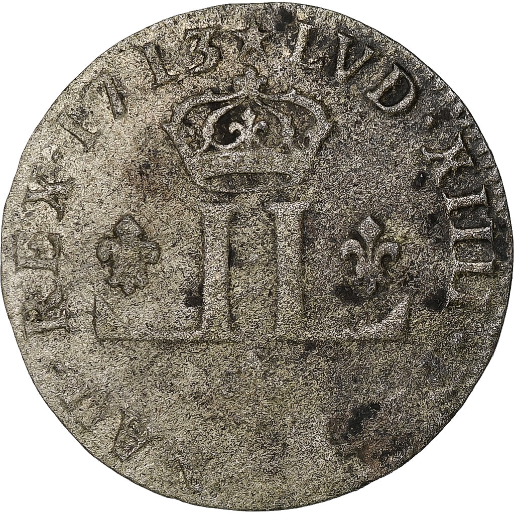 França, Louis XIV, XXX Deniers aux 2 L couronnés, 1713, Lyon, Lingote