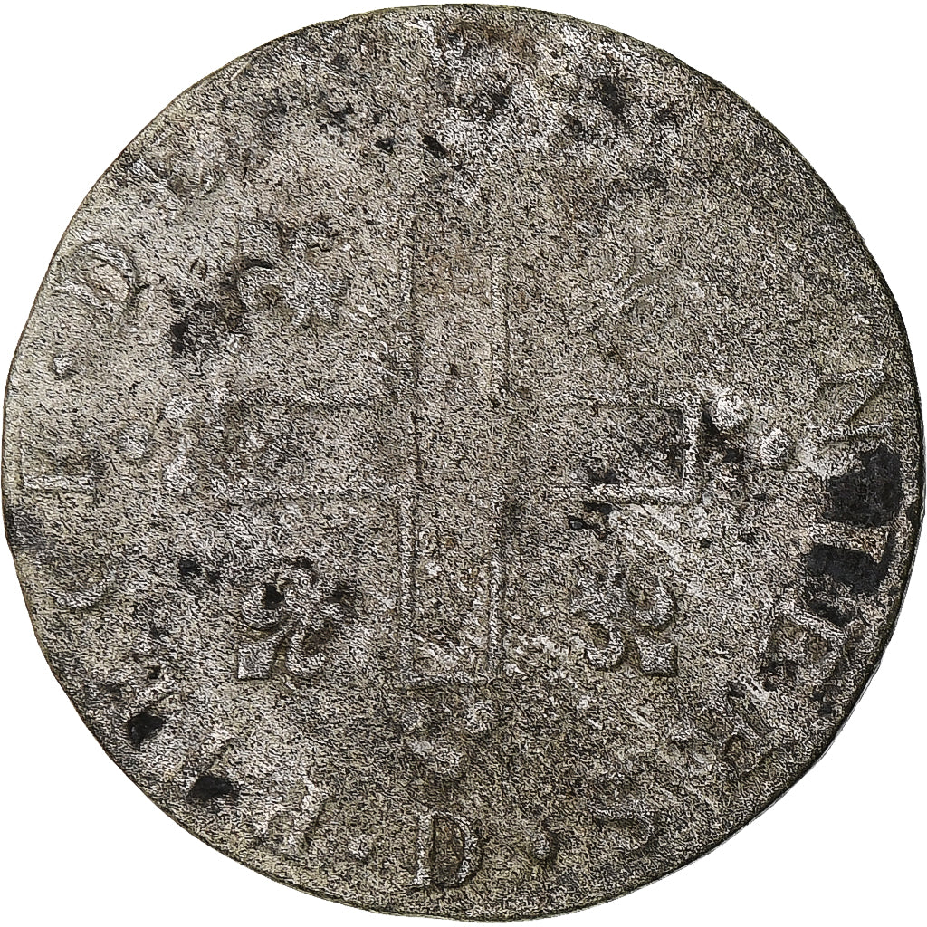 França, Louis XIV, XXX Deniers aux 2 L couronnés, 1713, Lyon, Lingote