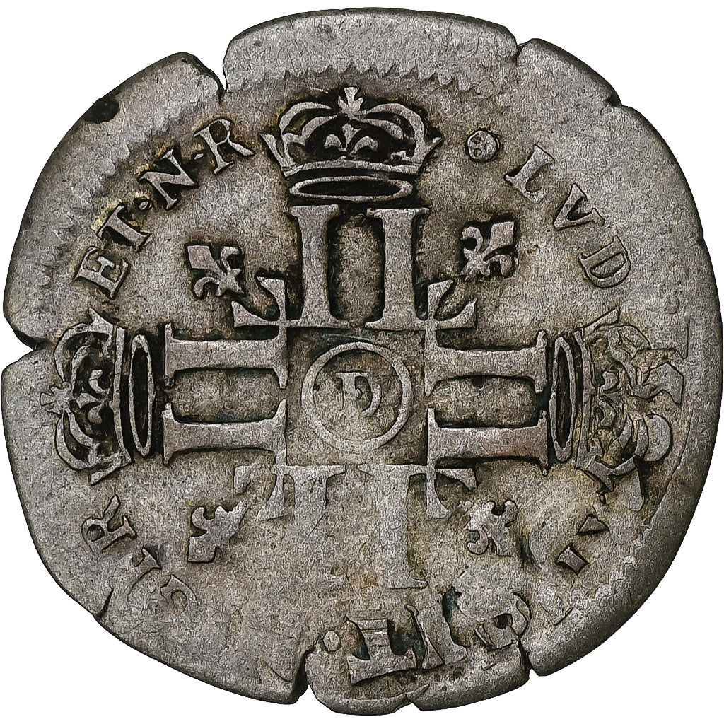 França, Louis XIV, 15 Deniers, Lyon, réformé, Lingote, VF(30-35), Gadoury:91