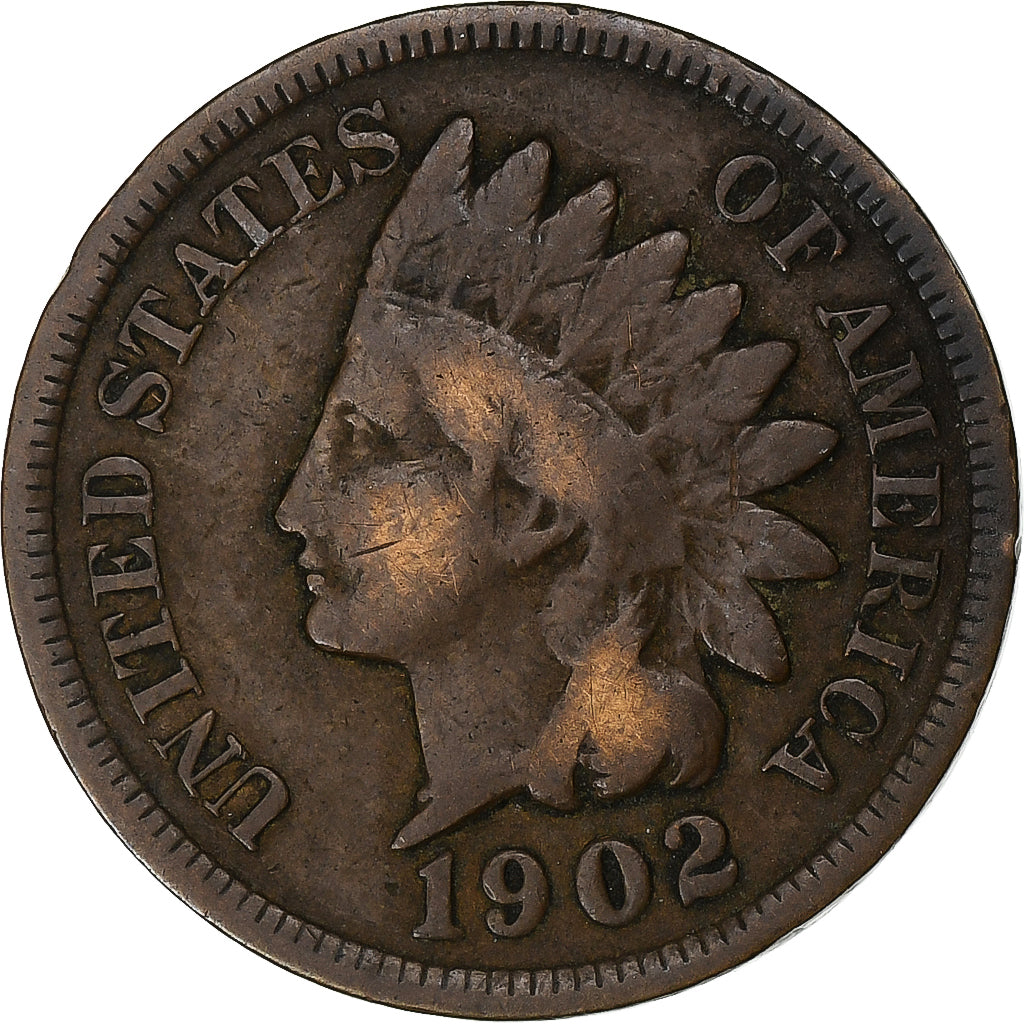 United States, Cent, Indian Head, 1902, Philadelphia, Copper, VF(30-35), KM:90a