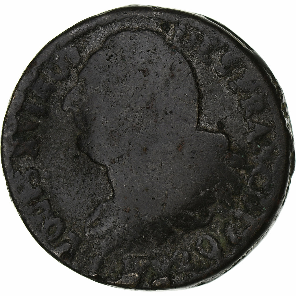 France, Louis XVI, 2 sols François, 1792 / AN 4, Perpignan, 2nd semestre