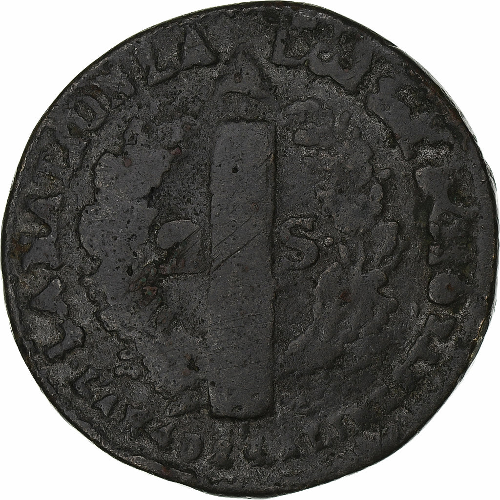 France, Louis XVI, 2 sols François, 1792 / AN 4, Perpignan, 2nd semestre