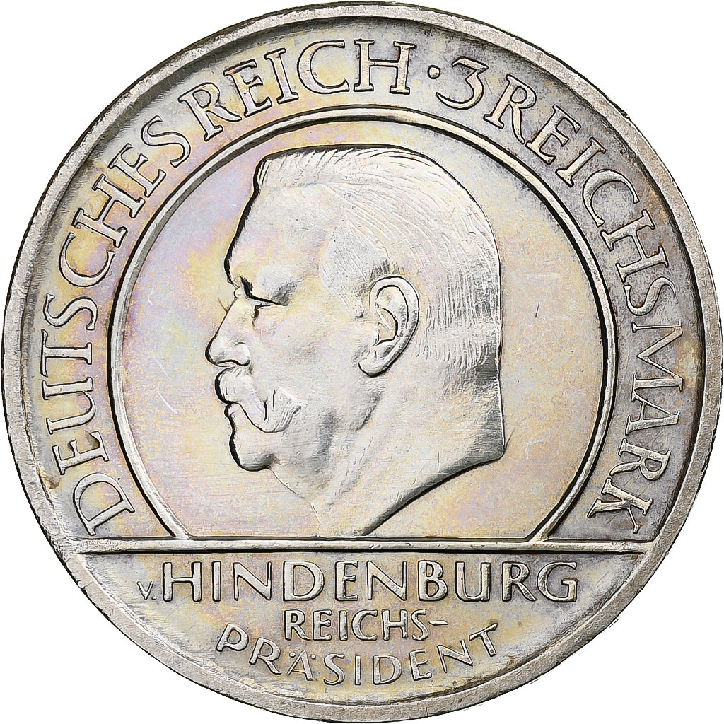 ALEMANIA - REPÚBLICA DE WEIMAR, 3 Mark, Weimar Constitution, 1929, Berlin
