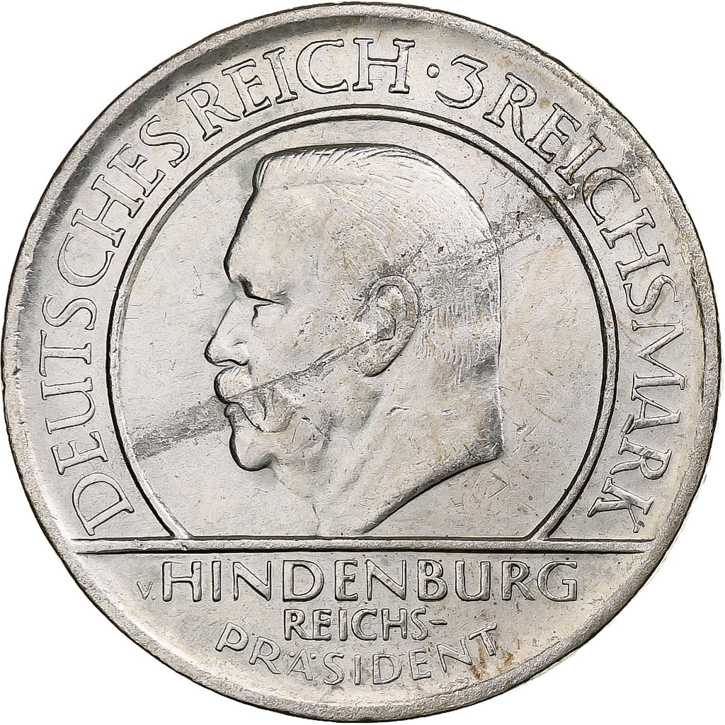 GERMANIA, REPUBBLICA DI WEIMAR, 3 Mark, Weimar Constitution, 1929, Karlsruhe