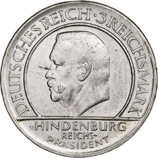 Germany, Weimar Republic, 3 Mark, Weimar Constitution, 1929, Stuttgart, Silver