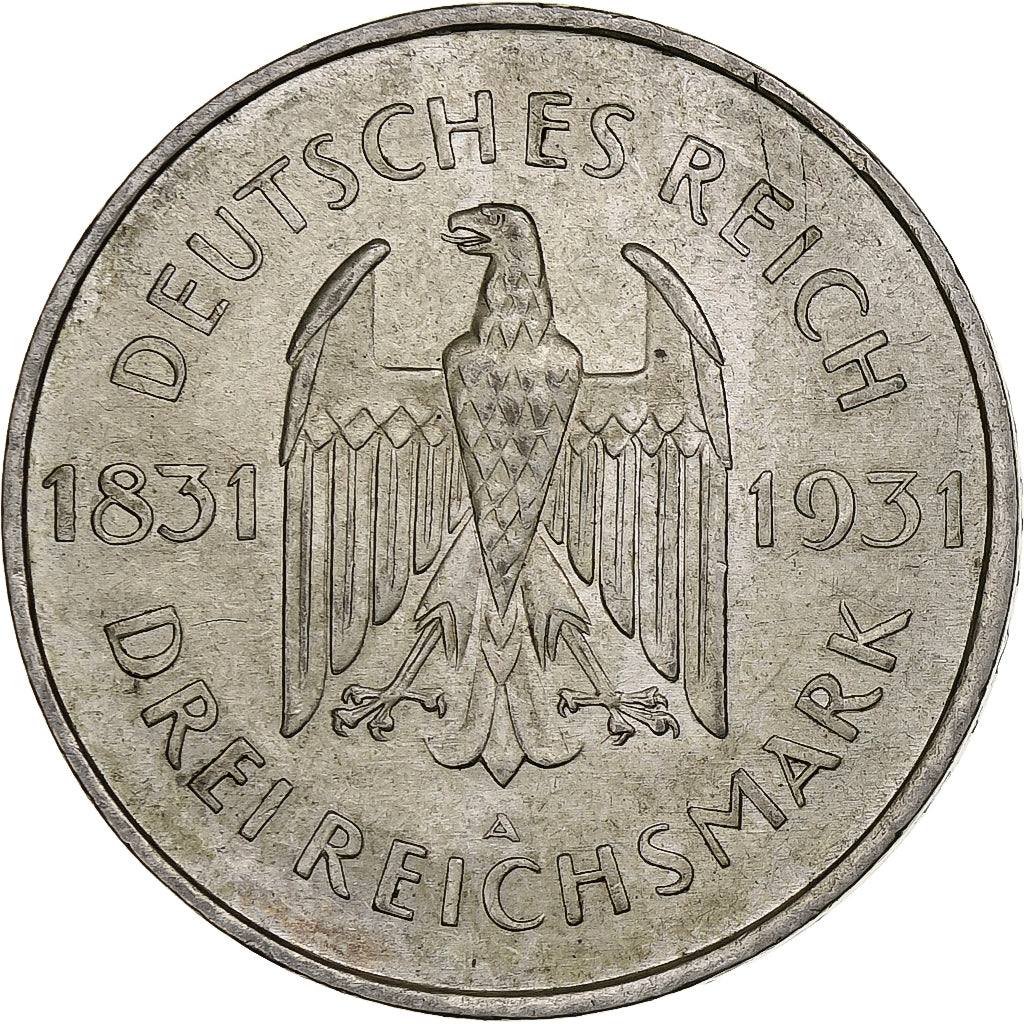 Germany, Weimar Republic, 3 Mark, Stein, 1931, Berlin, Silver, AU(50-53), KM:73