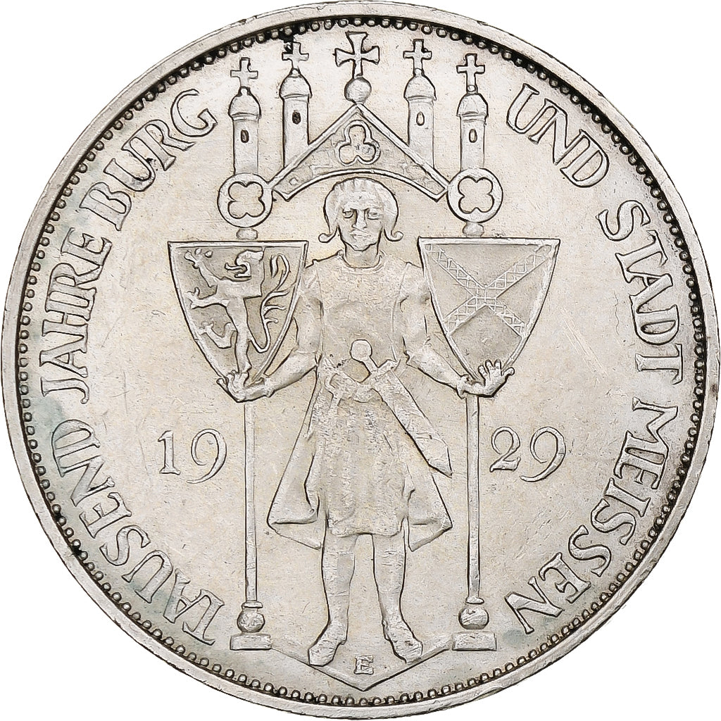 Deutschland, Weimarer Republik, 3 Mark, Meissen, 1929, Muldenhütten, Silber