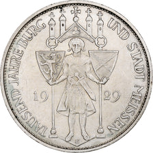 Allemagne, République de Weimar, 3 Mark, Meissen, 1929, Muldenhütten, Argent