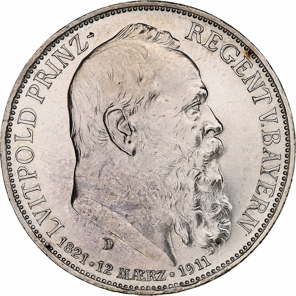 Niemcy, Kingdom of Bavaria, Otto, 3 Mark, 1911, Munich, Srebro, MS(60-62)