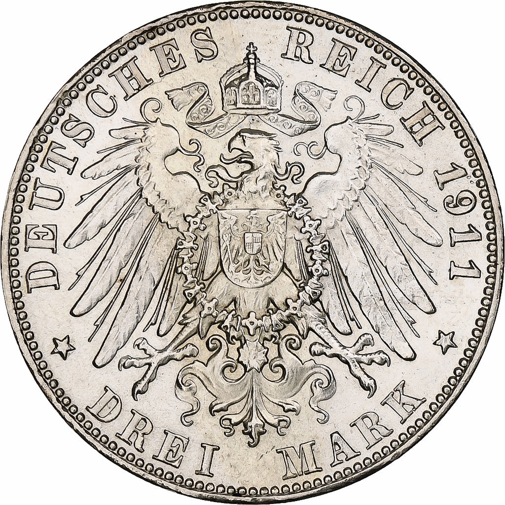 Niemcy, Kingdom of Bavaria, Otto, 3 Mark, 1911, Munich, Srebro, MS(60-62)