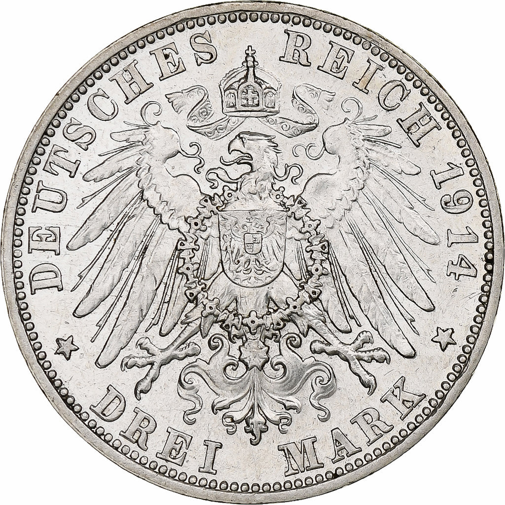 Germany, Kingdom of Bavaria, Ludwig III, 3 Mark, 1914, Munich, Silver
