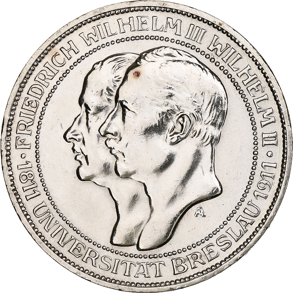 Kingdom of Prussia, Wilhelm II, 3 Mark, Wroclaw University, 1911, Berlin