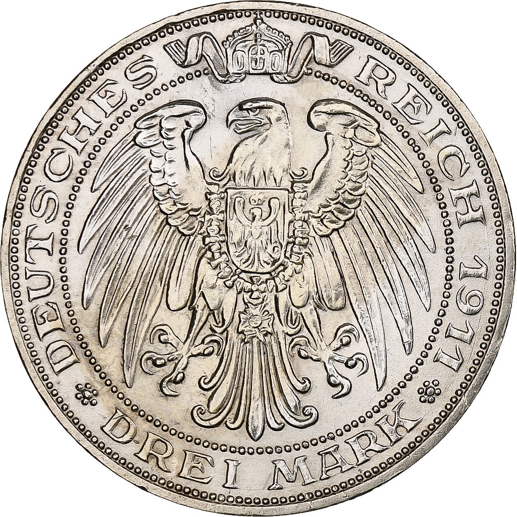 Kingdom of Prussia, Wilhelm II, 3 Mark, Wroclaw University, 1911, Berlin