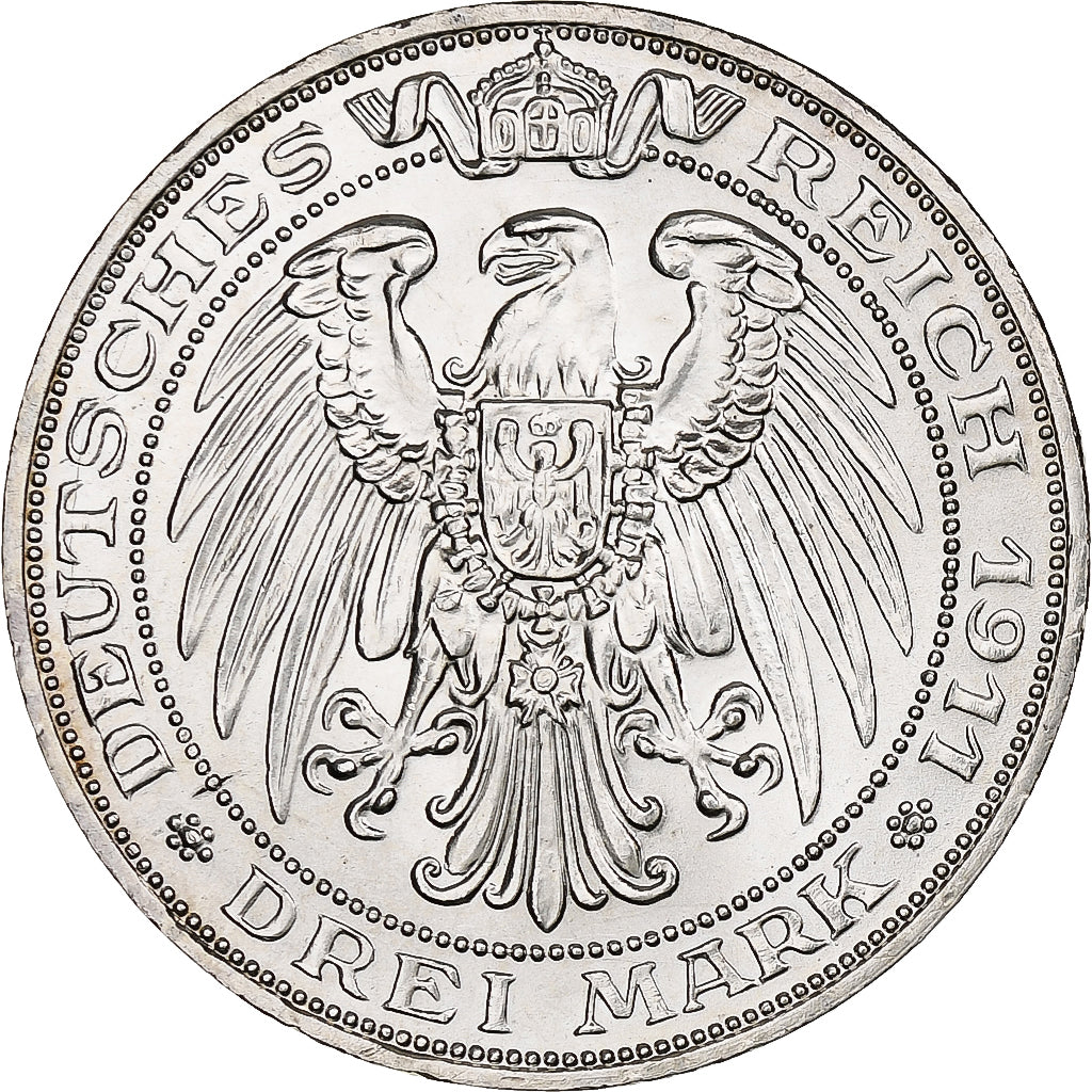 Kingdom of Prussia, Wilhelm II, 3 Mark, Wroclaw University, 1911, Berlin