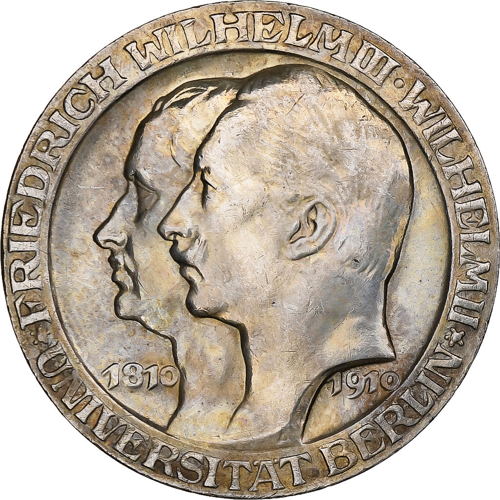 Royaume de Prusse, Wilhelm II, 3 Mark, University of Berlin, 1910, Berlin