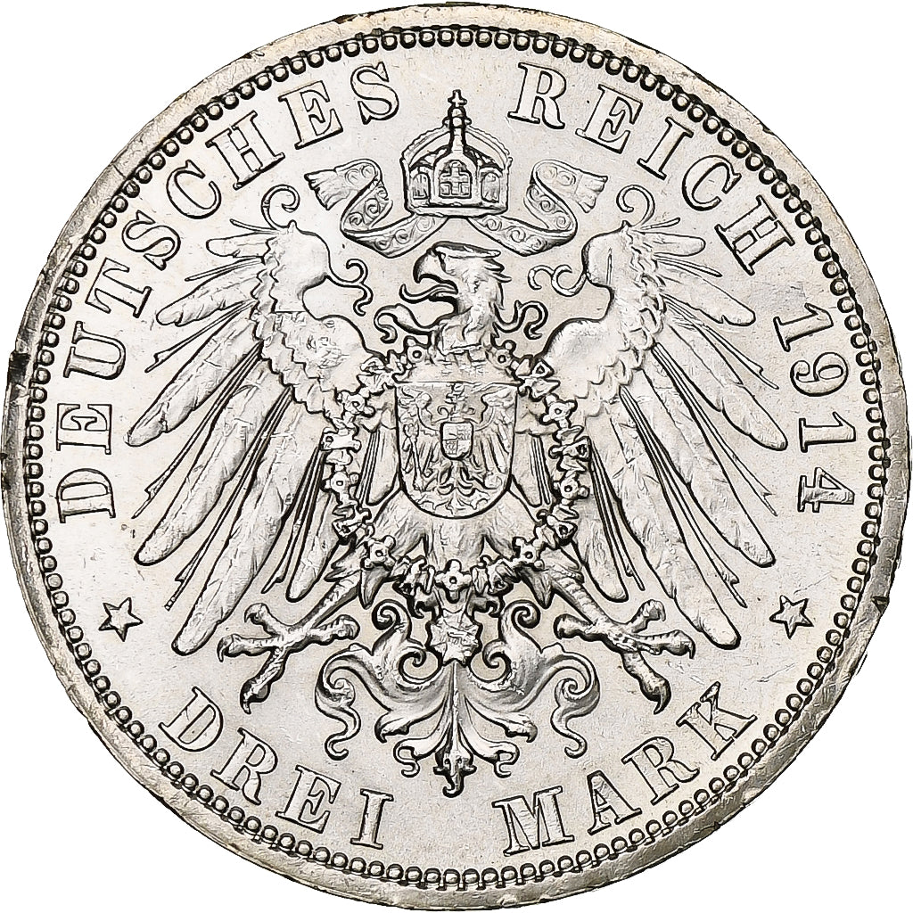Germany, Anhalt-Dessau, Friedrich II, 3 Mark, Duke's Marriage, 1914, Berlin